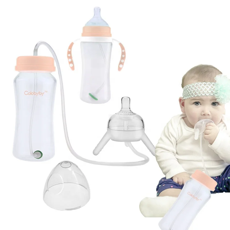 Hot Sale PP Newborn baby bottle hands free feeding baby bottle supplies gift set