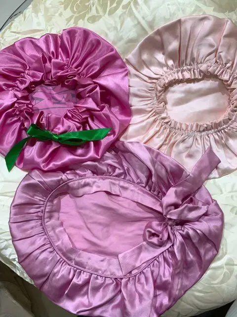 100% Silk Sleeping Bonnet--Black Color