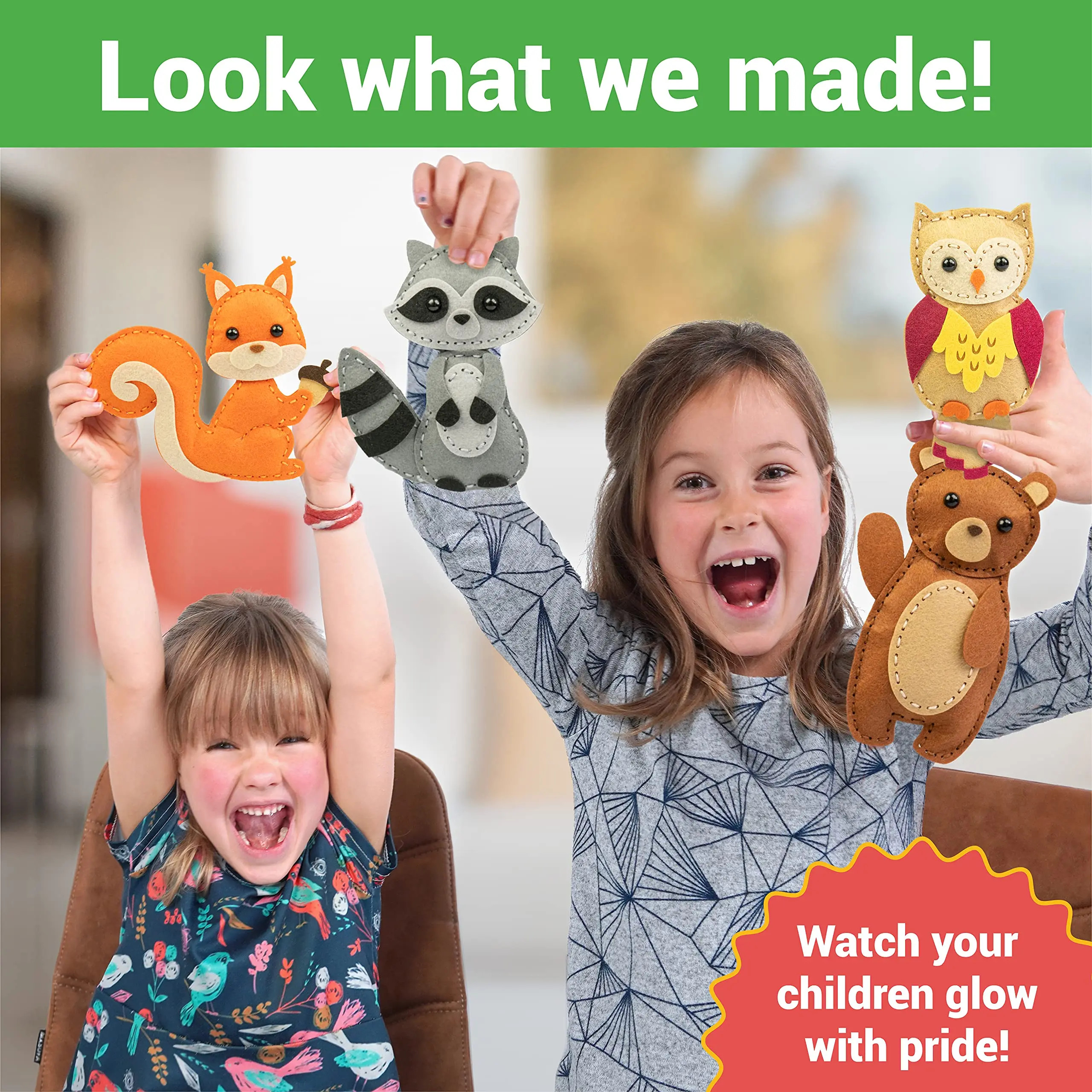 Woodland Needle Sewing Kit for Kids DIY Animal Craft Set for Children Beginners