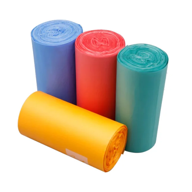 Customized heavy duty plastic bag package waste garbage plastic rubbish bag in rolls medium size