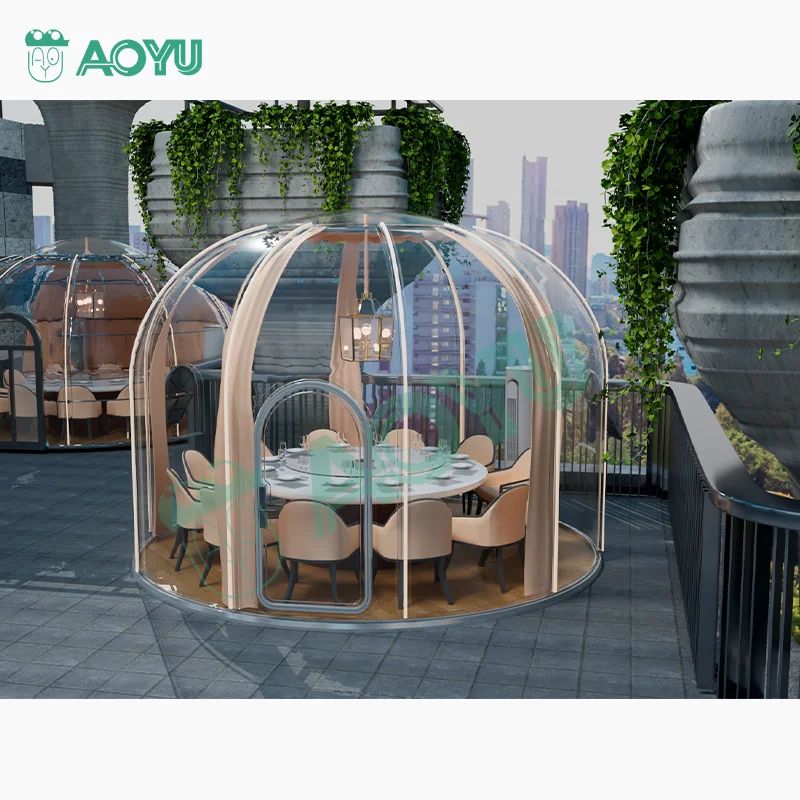 Outdoor Full Transparent Semi-Circular Type Pc Polycarbonate Igloo Clear Dome Bubble Luxury Tent Glamping