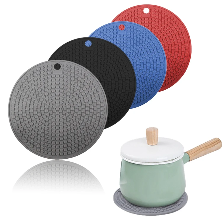 Heat Resistance Round Pot Holder Silicone Trivet Use For Hot Dishes Teapot Pots Pans Cups Hot Pads