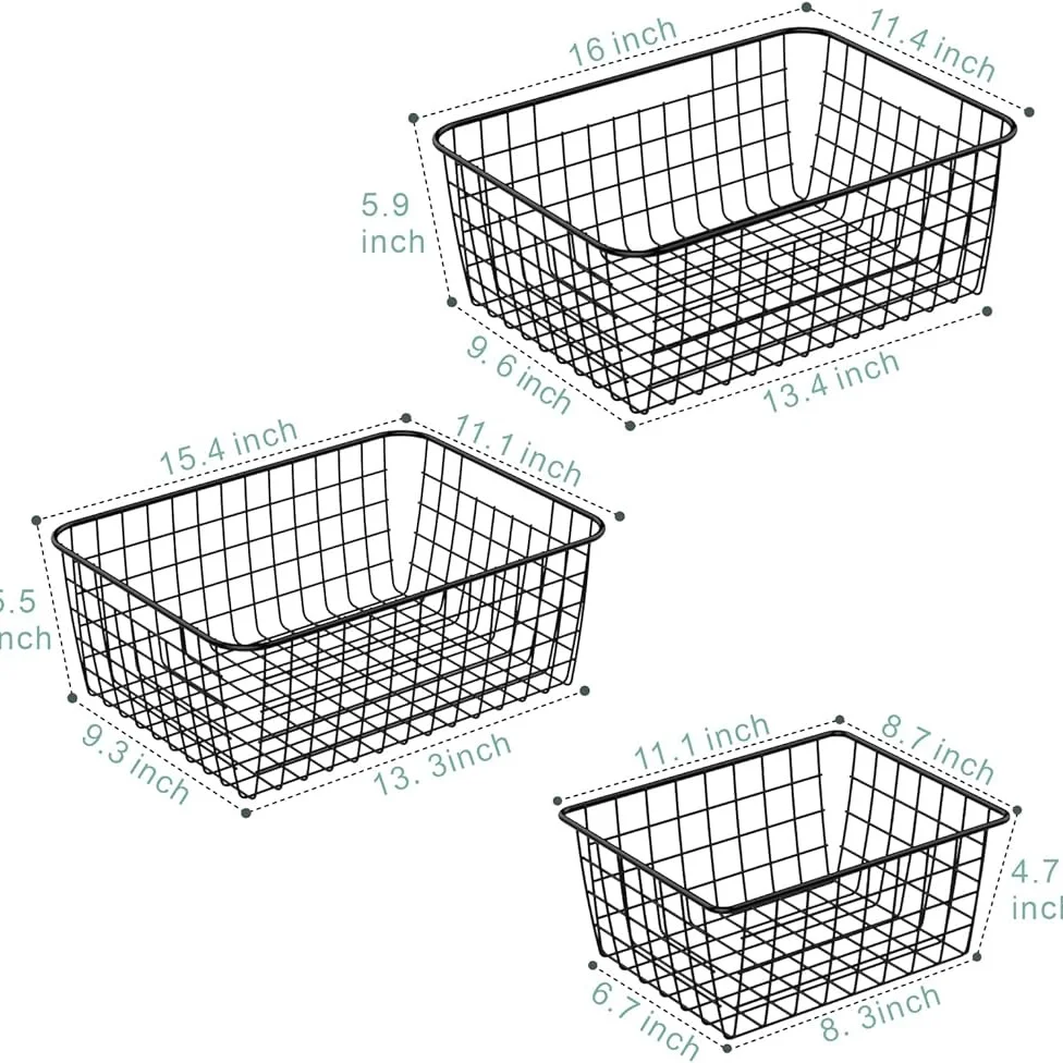 Wholesale Metal Wire Mesh Storage Basket Vegetable and Fruit Storage Basket Iron Storage Basket