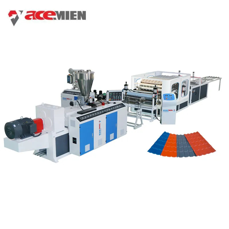 AUTOMATIC PVC GLAZED TILE MACHINE PLASTIC PVC GLAZED TILE PRODUCTION LINE WITH UV LAYER