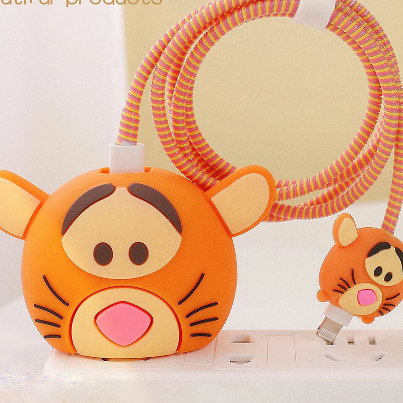 Cute Cartoon Silicone Universal Cell Phone Fast Charge Protective Case For Apple Charger Lightning Cable Protector Cover