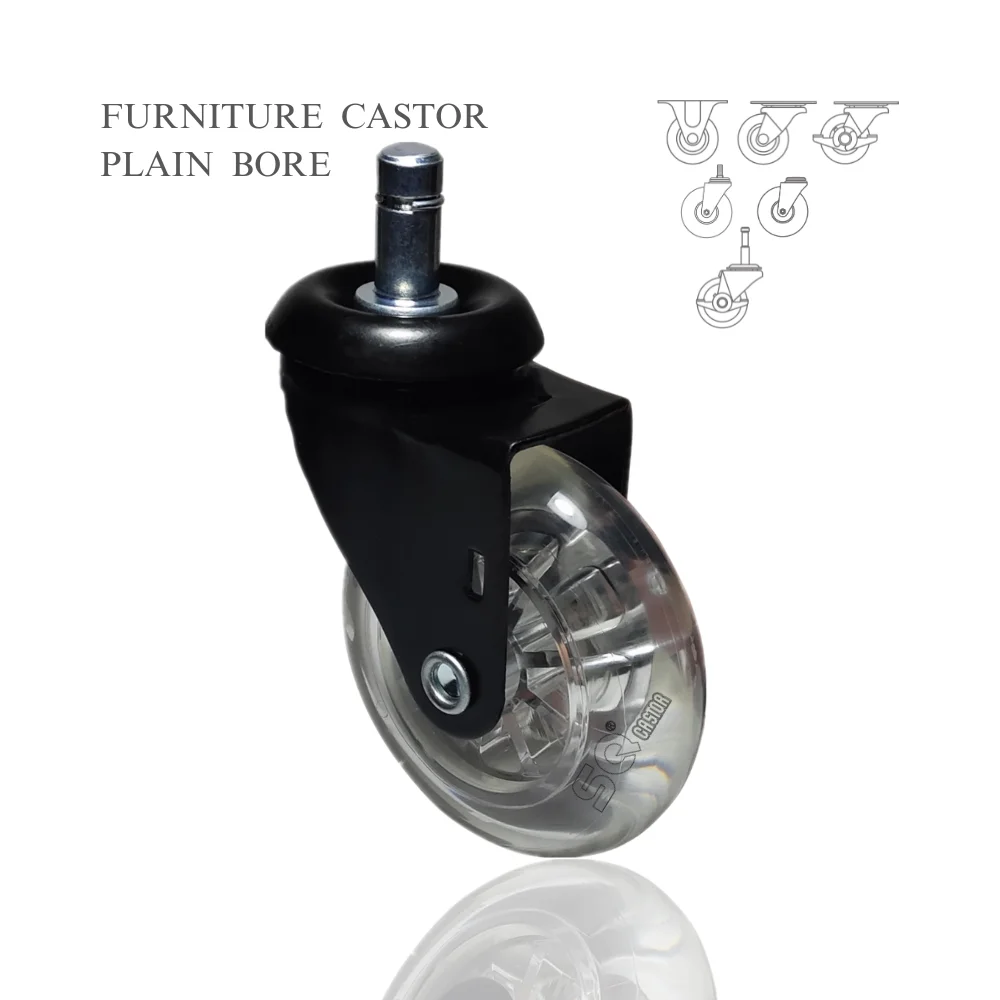 3 IN Office Chair PU Wheels Replacement M11 by 22mm Threaded Stem office chair caster wheel Non marking