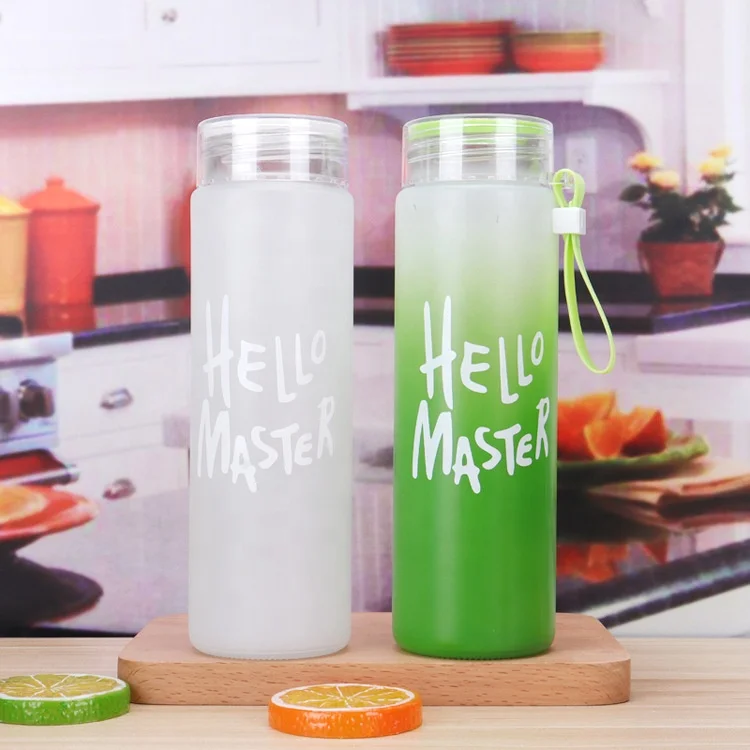 Wholesale cheapest 2021 hot sale 500ml Sublimation Blank Frosted Color Drinkware Matte Glass Water Bottle