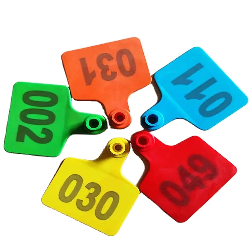 TPU animal ear tag with number bar code logo ear tagger sheep cattle ear tags
