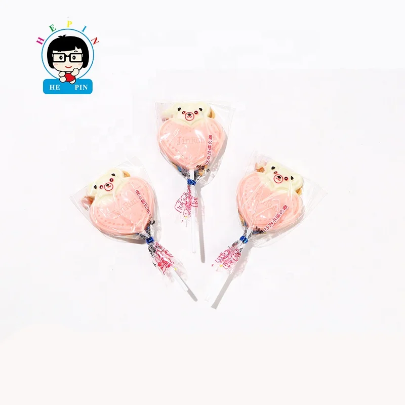 OEM заказ Сердце Медведь шоколад леденец шоколадный вкус конфеты вкусные для детей