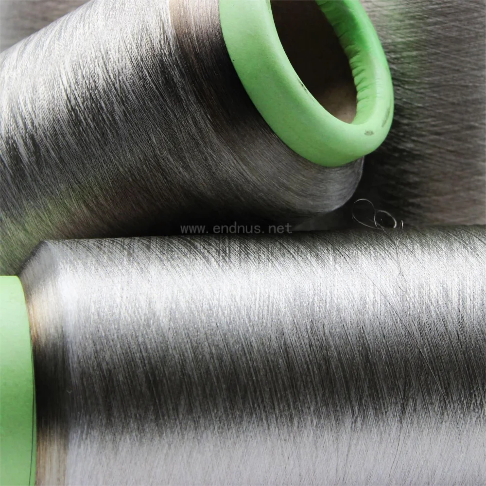Antimicrobial Deodorization Function 18% Silver Coated 82% Nylon Conductivity Yarn For Knitting Socks