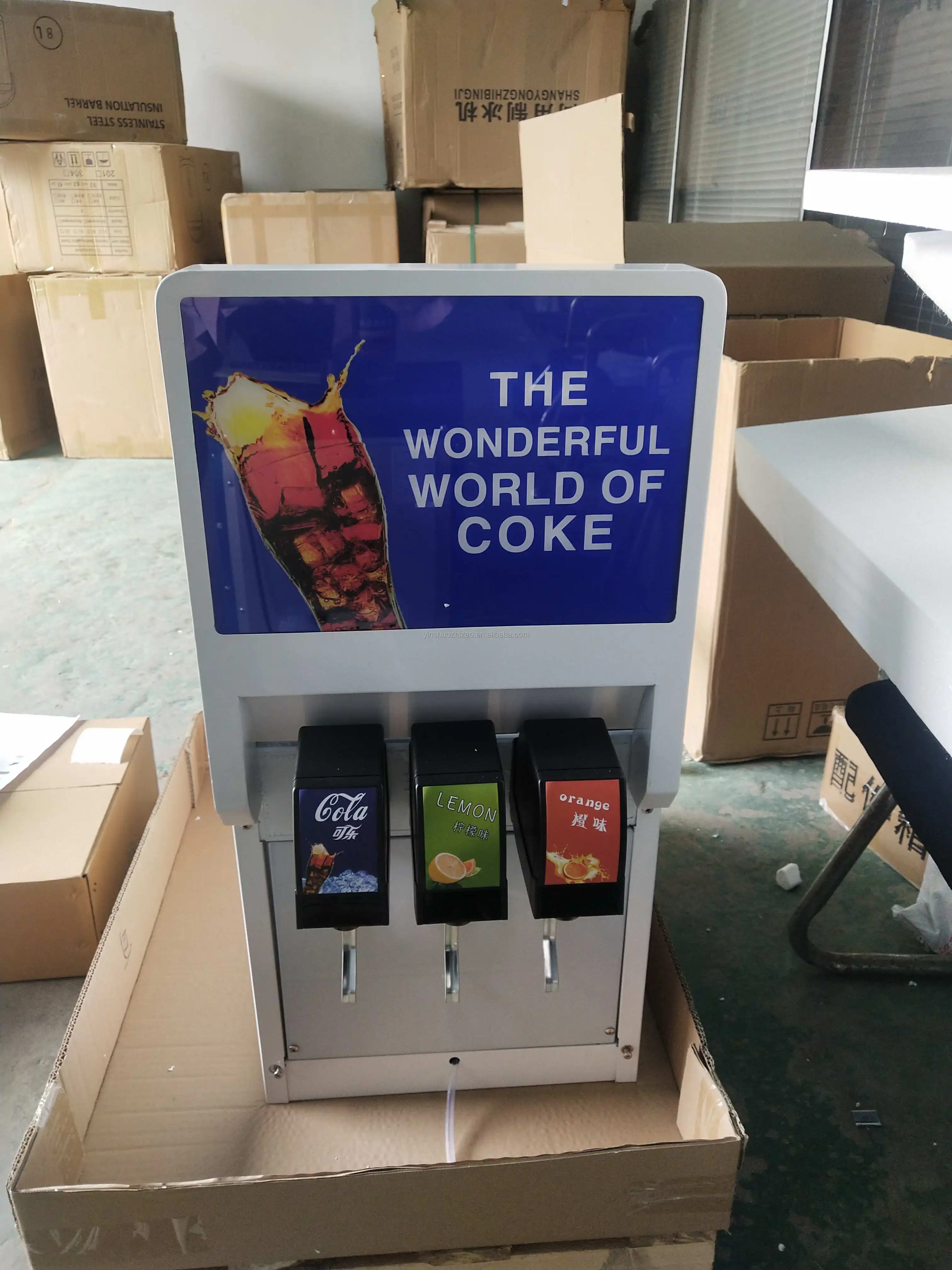 Restaurant Cafe Bar Used Commercial Carbonated Soda Beverage Post Mix Dispenser Cool Cola Vending Machine