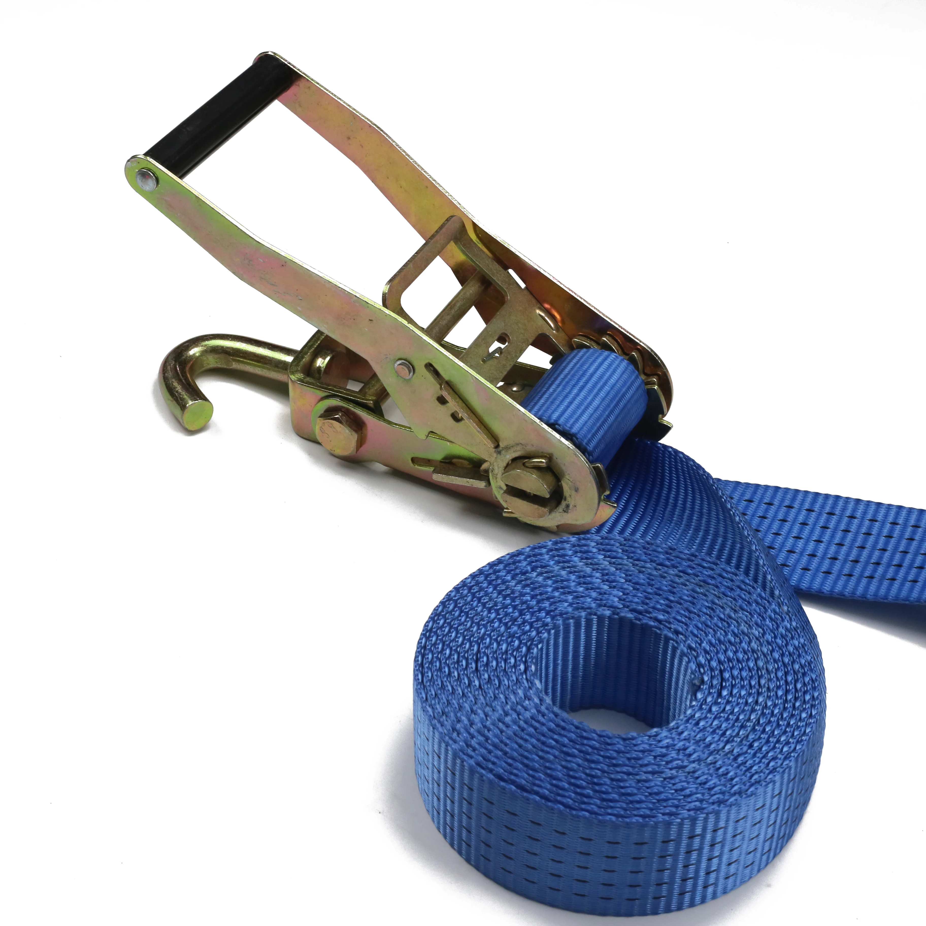 2' 50MM ratchet car tie down strap with Swivel Hooks and Rubber