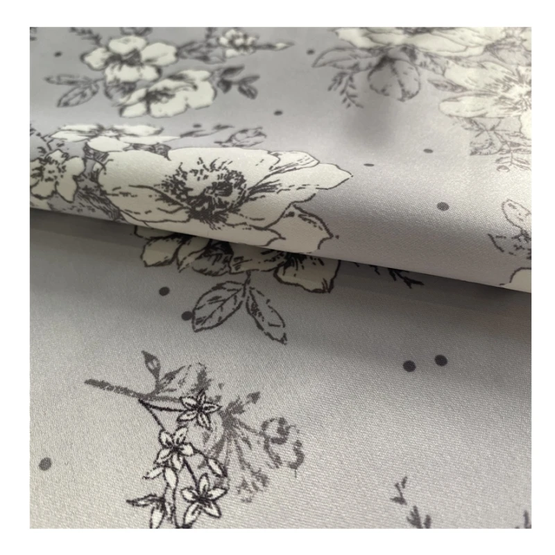 Fashionable 100%polyester 85gsm 50D*75D satin fabric for night wear dress