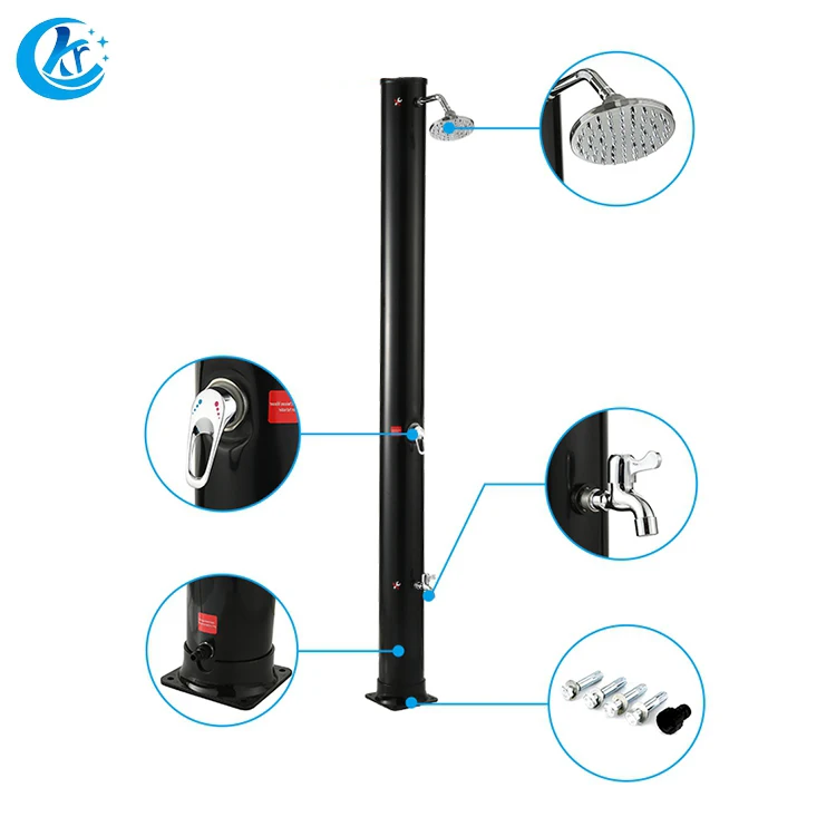 High-capacity 35L Energy Saving Two Sections Free Standing ss Outdoor Solar Shower