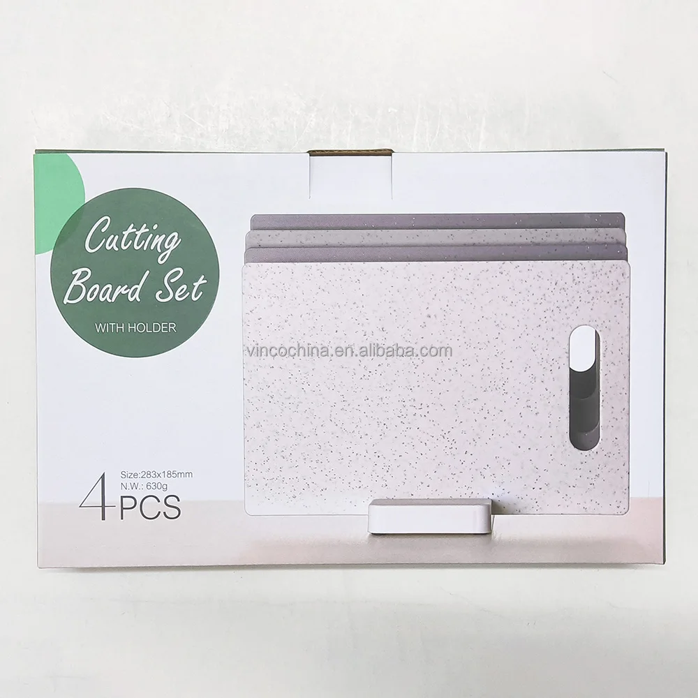 BPA-Free 4pcs Set Chopping Board Contamination Cutting Board Set With Base For Different Food Types