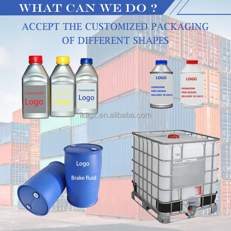 Wholesale Cheap Bulk 200L Drum Brake Oil Dot 3/Dot4 Brake Fluid High Quality Chemicals