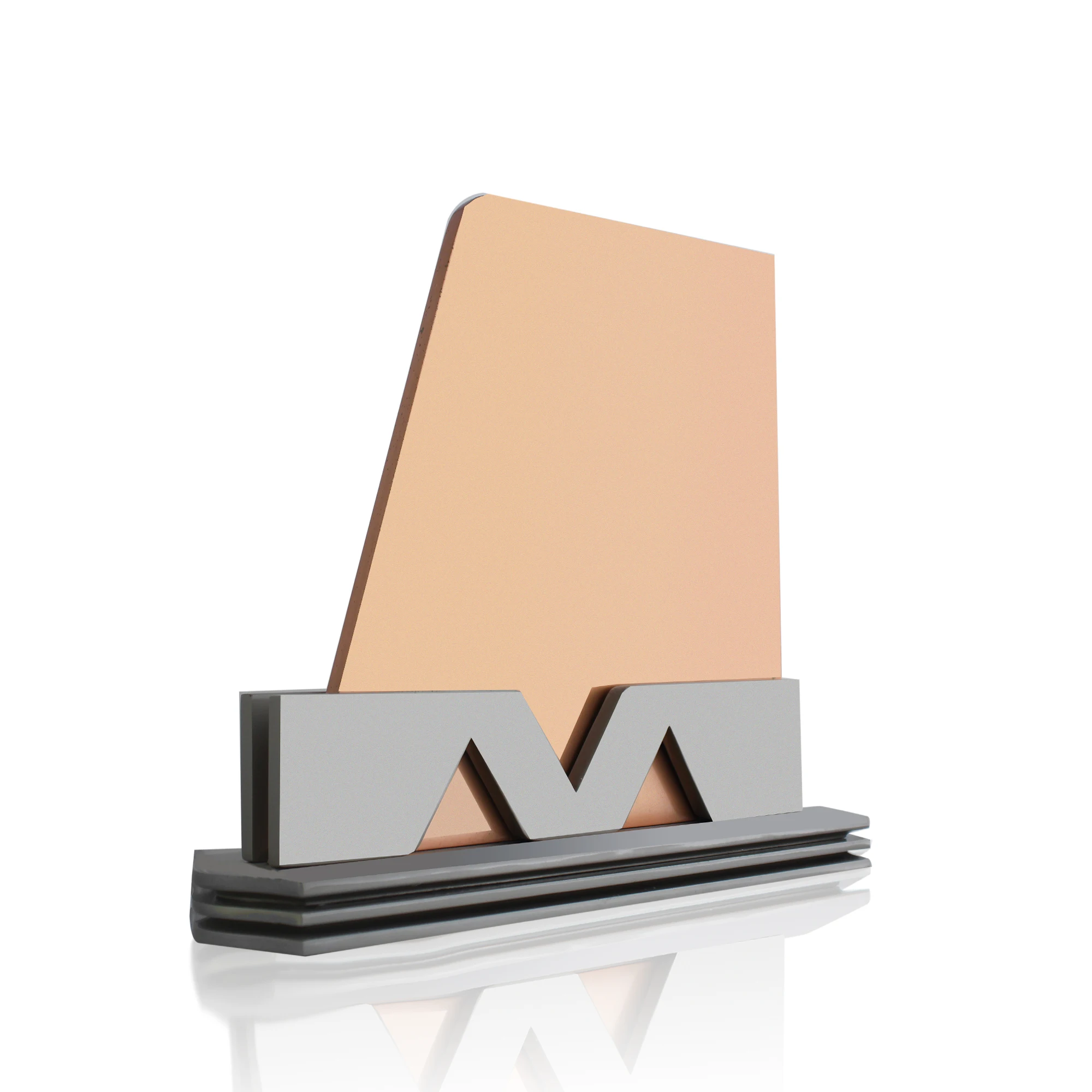 High Quality Plaques Awards Custom Award Plaque Logo Concave Metal Plate Trapezoid Trophy