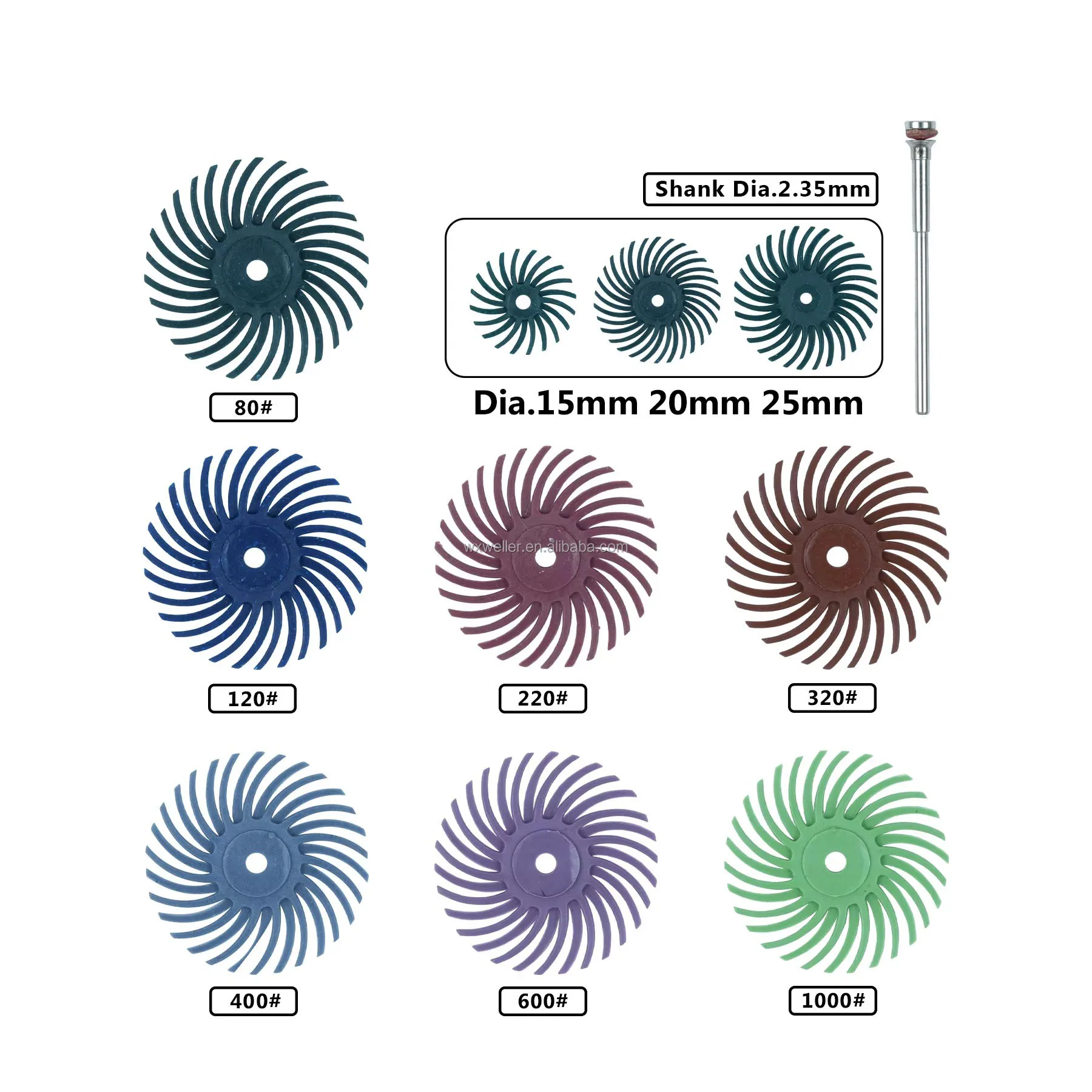 WELLER абразивные диски для зубоврачебных 3 м радиальные щетинные 120 #