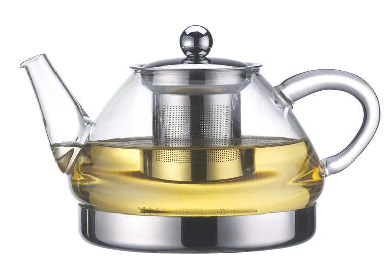 
High borosilicate glass teapot coffee pot with infuser ideal for boiling tea,coffee,water on induction cooker 