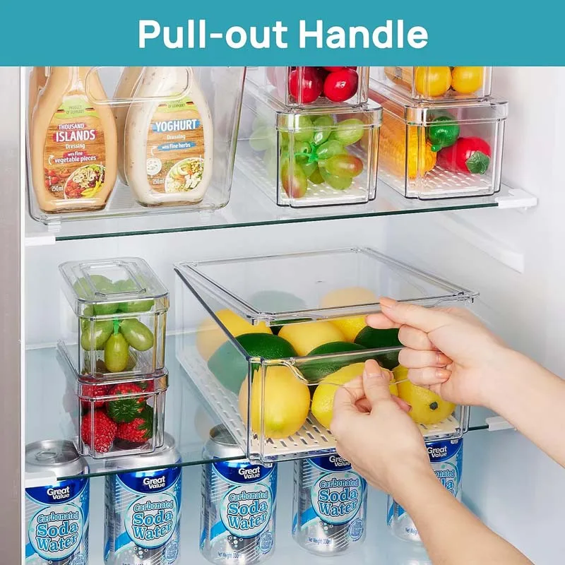Wholesale Perfect Kitchen Clear Plastic Storage Bins Fridge Storage Box Organizer