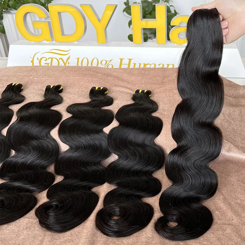 GDYhair Indian Hair Extensions Unprocessed Raw Hair Natural Body Wave Bundle Bouncy Virgin Human Hair Bundles