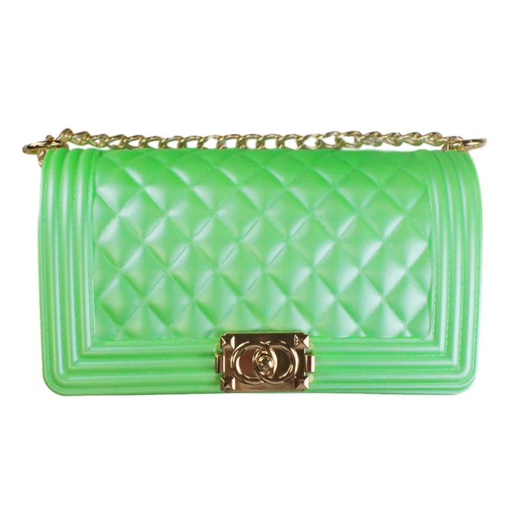 2021 Fashion luxury rainbow purse chain lady colorful bags candy jelly hand bags handbags clear women purses handbag jelly bag