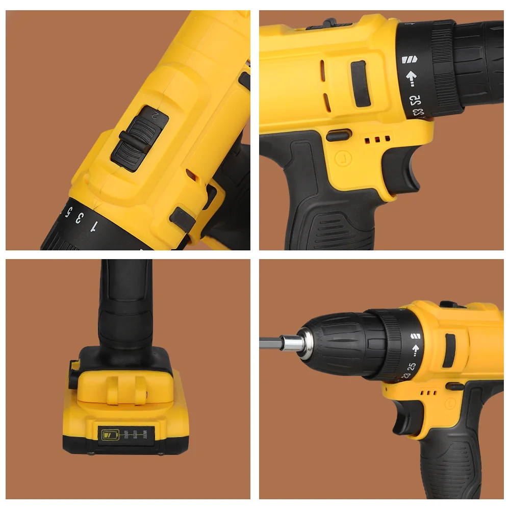 Cordless Drill Power Tool Kit Set 20V Drill Tool Box With Battery Electric Drill Driver For Home