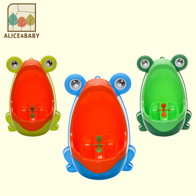 
2017 hot selling lovely frog urinal boy toilet training plastic baby potty suck or hang on the wall 