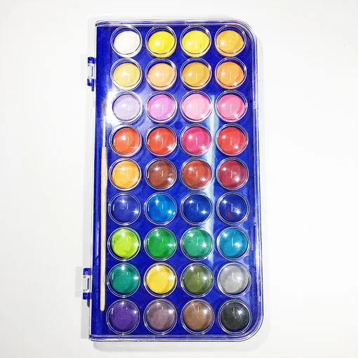 Free sample 36colours paint set kids cake water color painting pigment art supplies for wholesale
