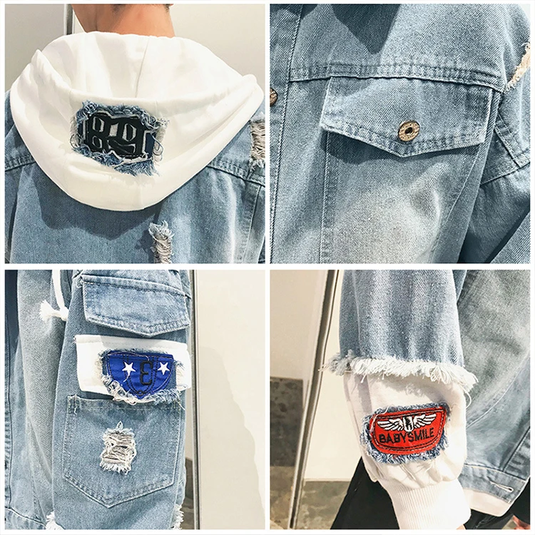 
Anime Son Goku blue denim coat men wholesale custom cartoon character printed denim clothes dragon ball clothes 