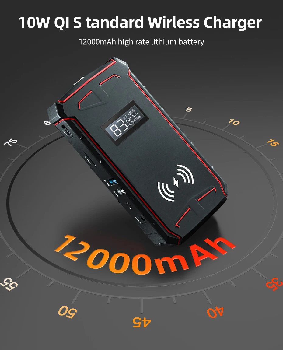 24V 12V Emergency portable car jump starter custom battery charger usb phone jump starter smart power bank