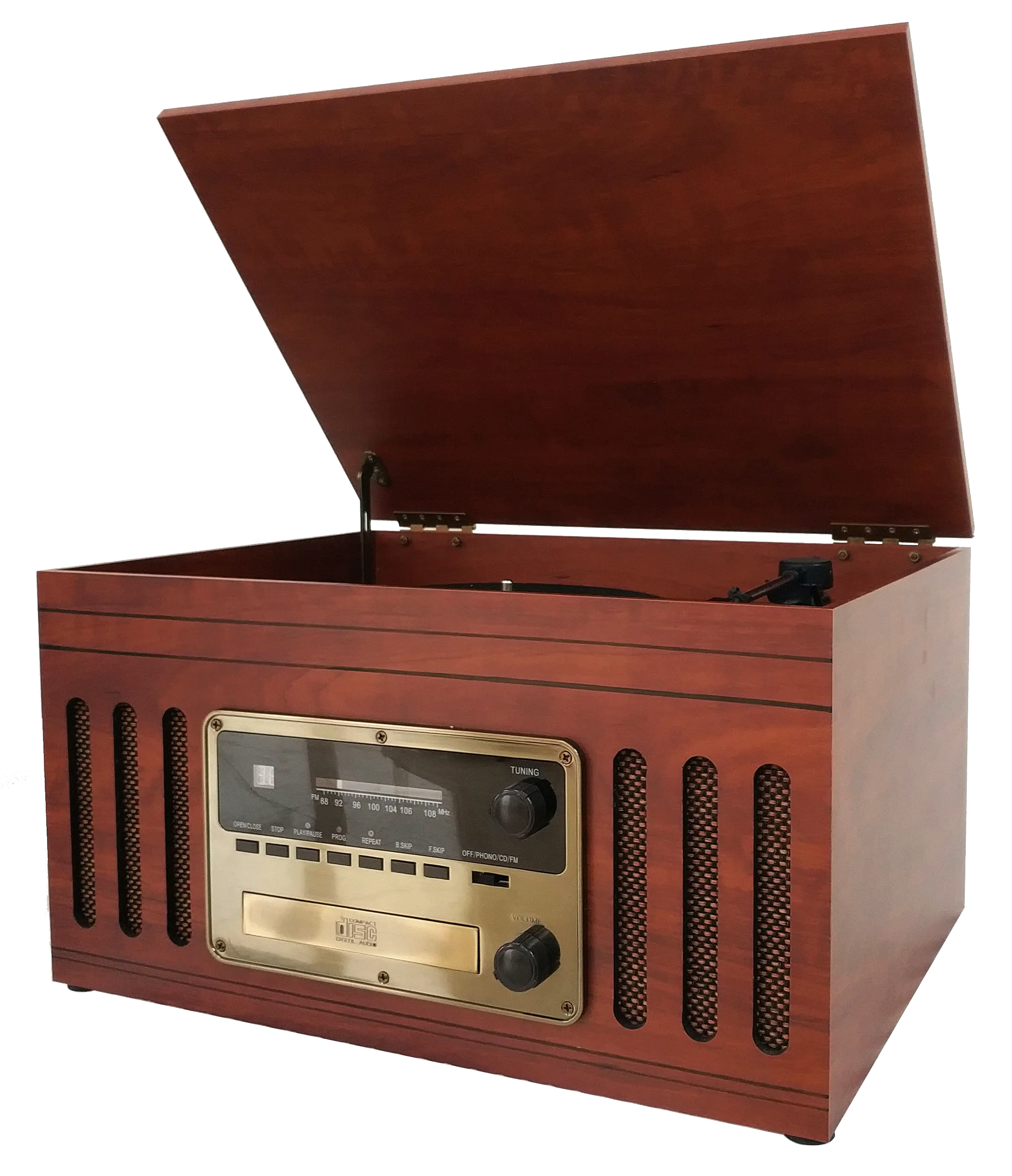 
Factory supply wooden bluetooth recording turntable record player with USB/TF FM Radio 