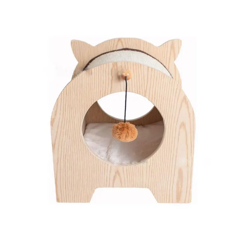 Wood Pet Furniture Pet Dog House Cat House Bed Cat Toys Custom Popular Design Natural Custom Logo Eco-friendly Novelty Solid DZ