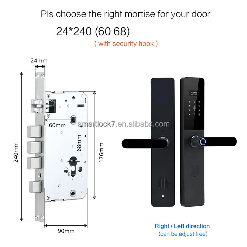 HOT Sale model XL1 Smart Door Lock by Digital Aluminum Alloy Lock with Fingerprint Card Key and Cloud Storage
