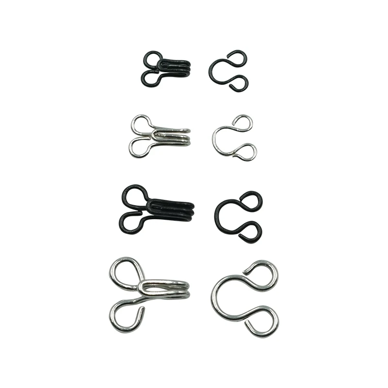 Custom Silver Color Adjustable Copper Metal Pants Trouser Hook And Eye Bar bra buckle