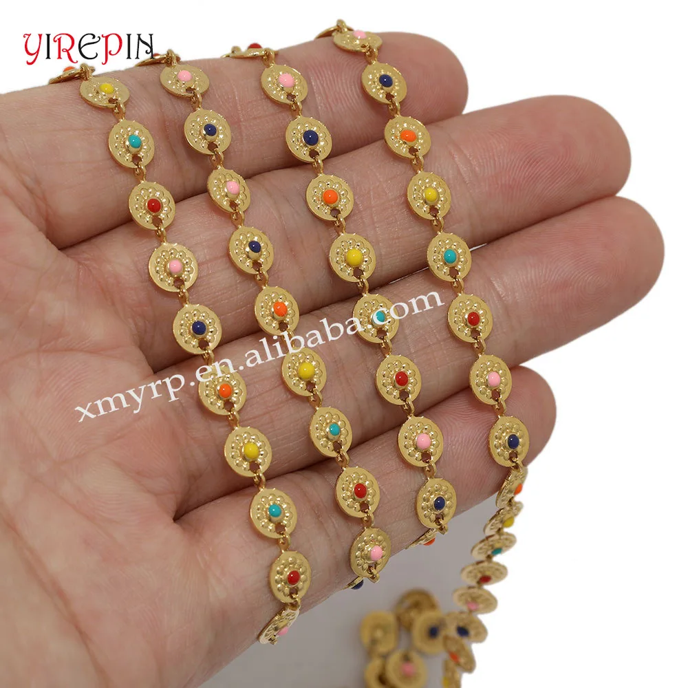 New 18k Gold Plated Waterproof Tarnish Free Stainless Steel Summer Hawaiian Colorful Dripping Glue Enamel Sun Necklace