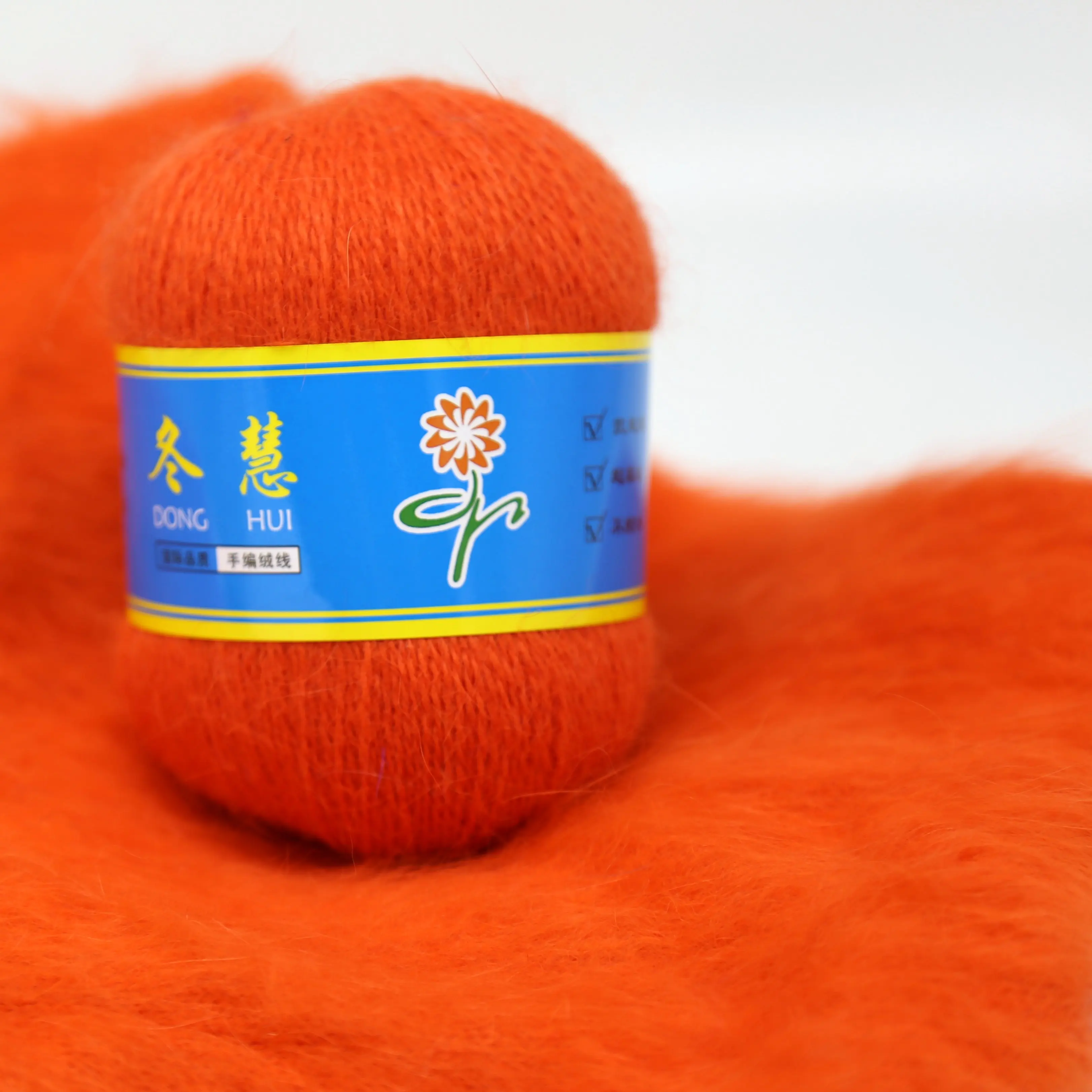 Factory Wholesale 85 Colors Long Hair Mink Cashmere Yarn for Hand Knitting Yarns 14 NM/2 with extra thread