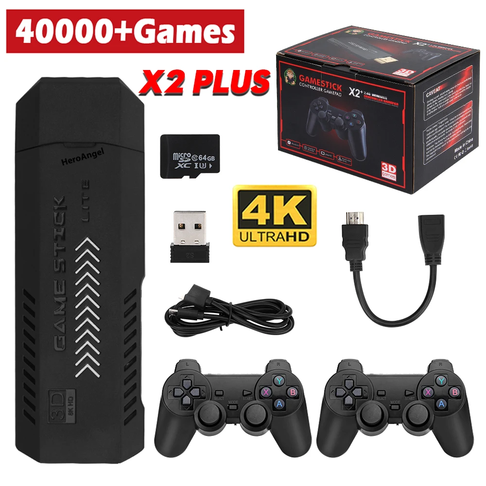 Оптовая продажа X2 GD10 Plus 4K 30000 игры HD выход Игровая приставка gamestick TV игровая консоль для
