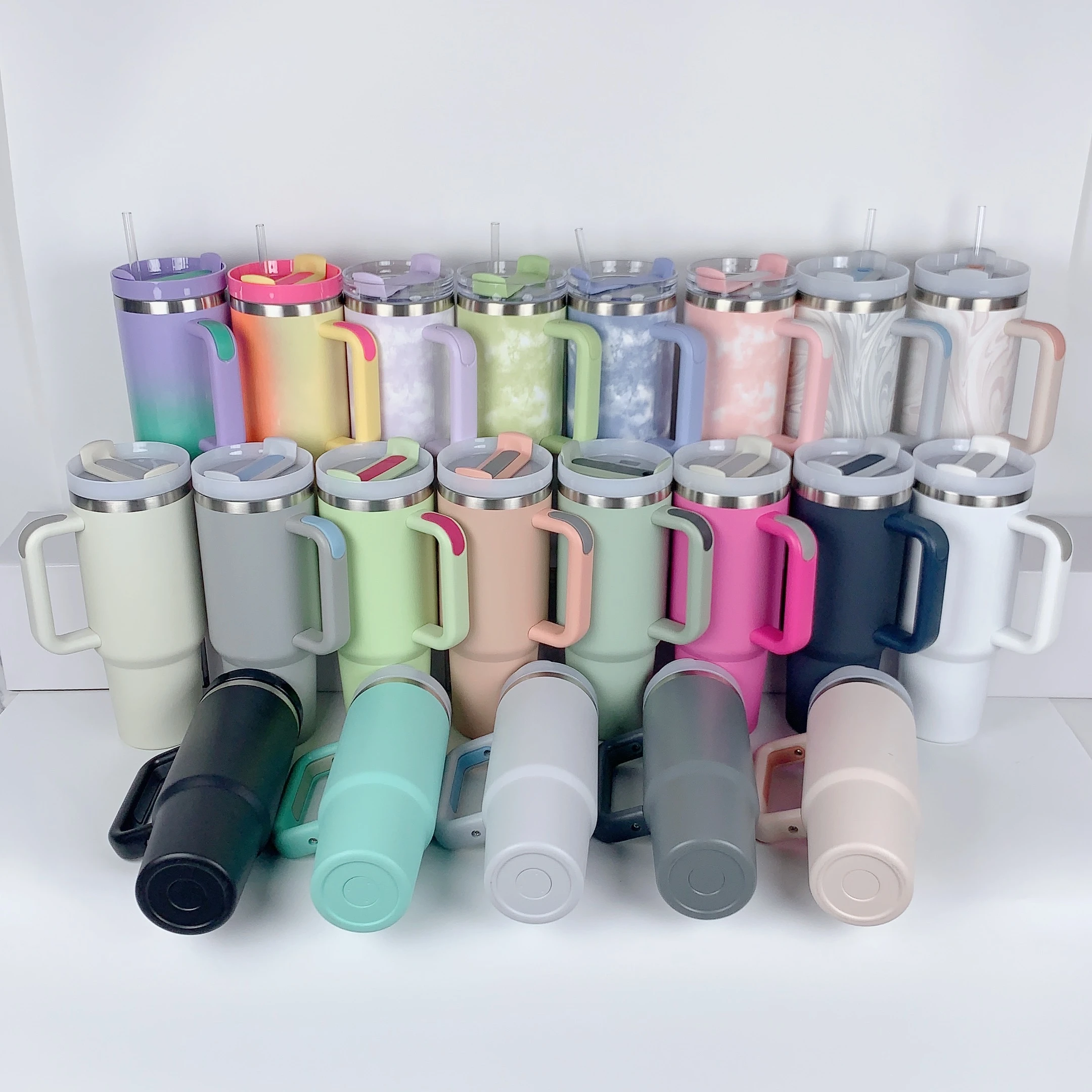 30oz Stainless Steel Big Rainbow Tumbler Double Wall Vacuum Insulated Travel Mug Durable Insulated Coffee Mug
