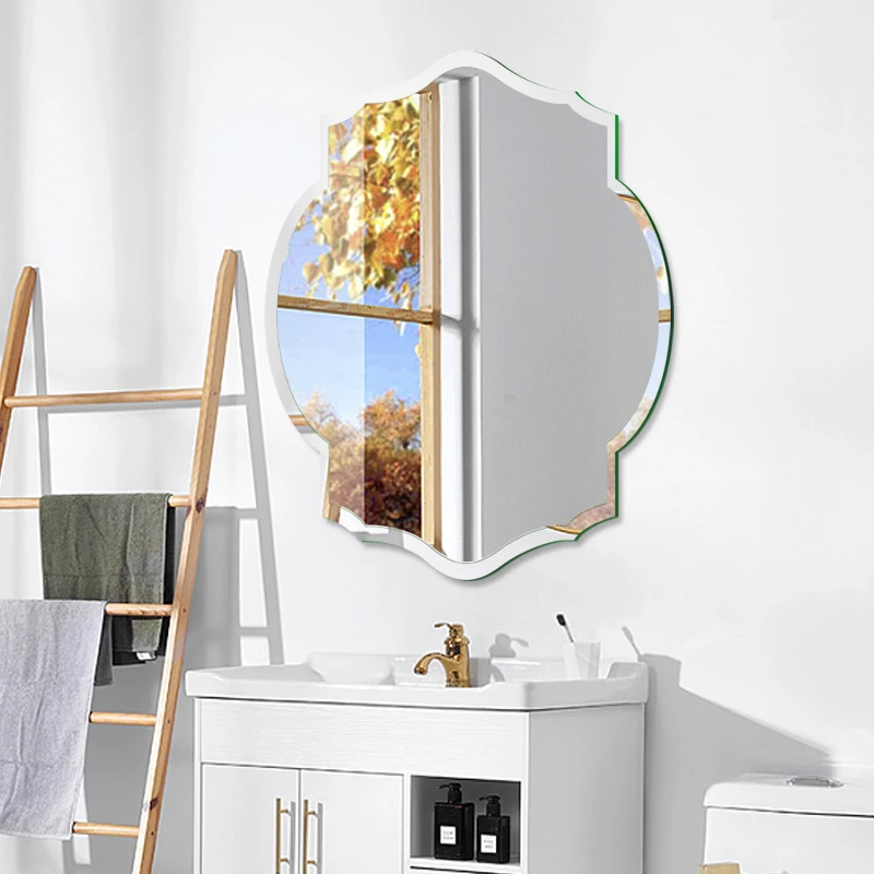 Большие Безрамные настенные Висячие зеркала, оптом, декоративное настенное зеркало для гостиной/ванной/дома