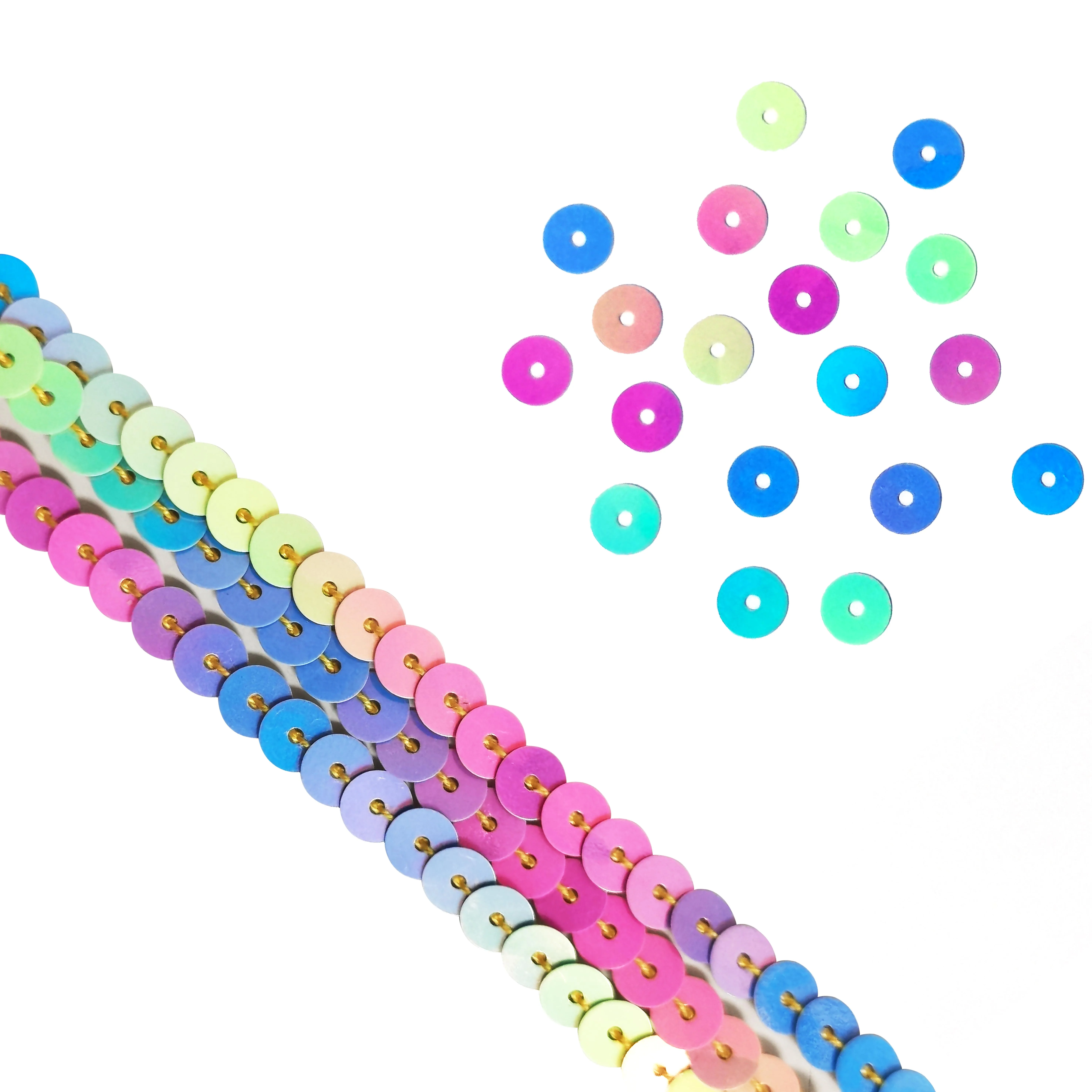 Новое поступление, блестки 6 мм, плоские, радужные, с блестками, блестками, шнурки для платья