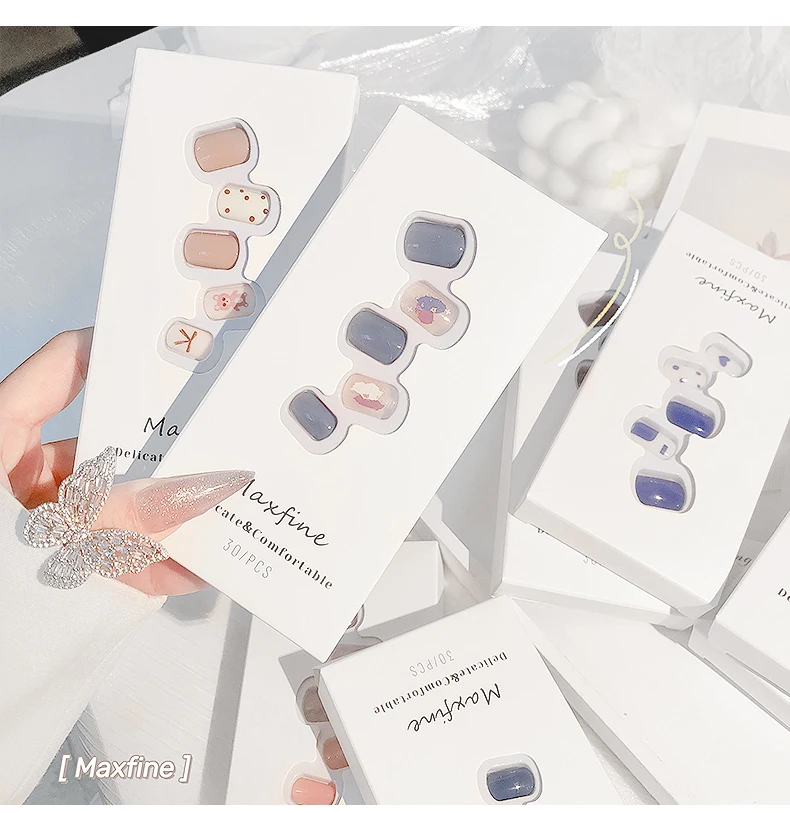 30 Sheets Full Wraps Polish Stickers Decal Nail Art Strips Self-Ashesive Nail Art Sets for Women Girls