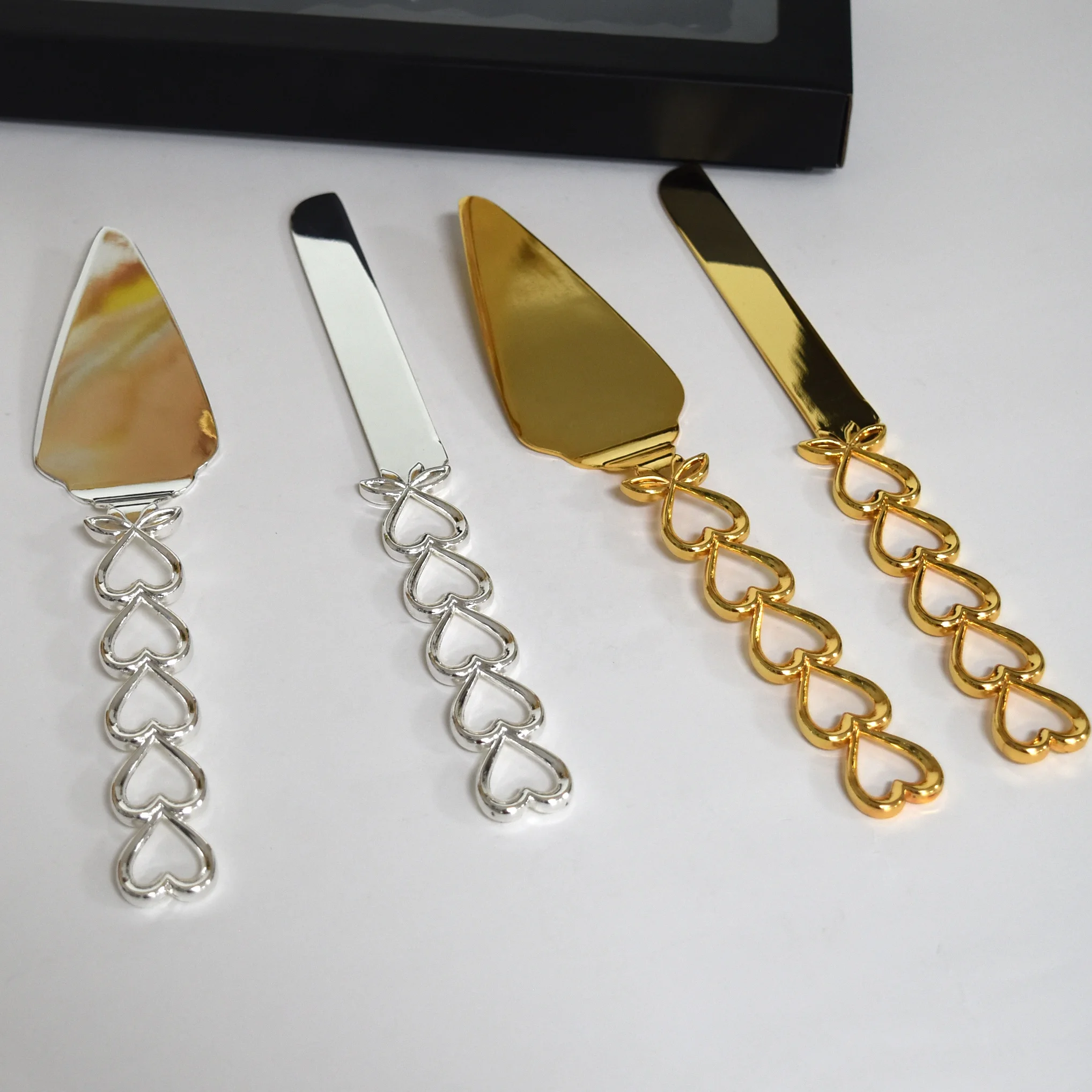 Steel wedding cake cutting knife kitchen silver cake shovel cutter set