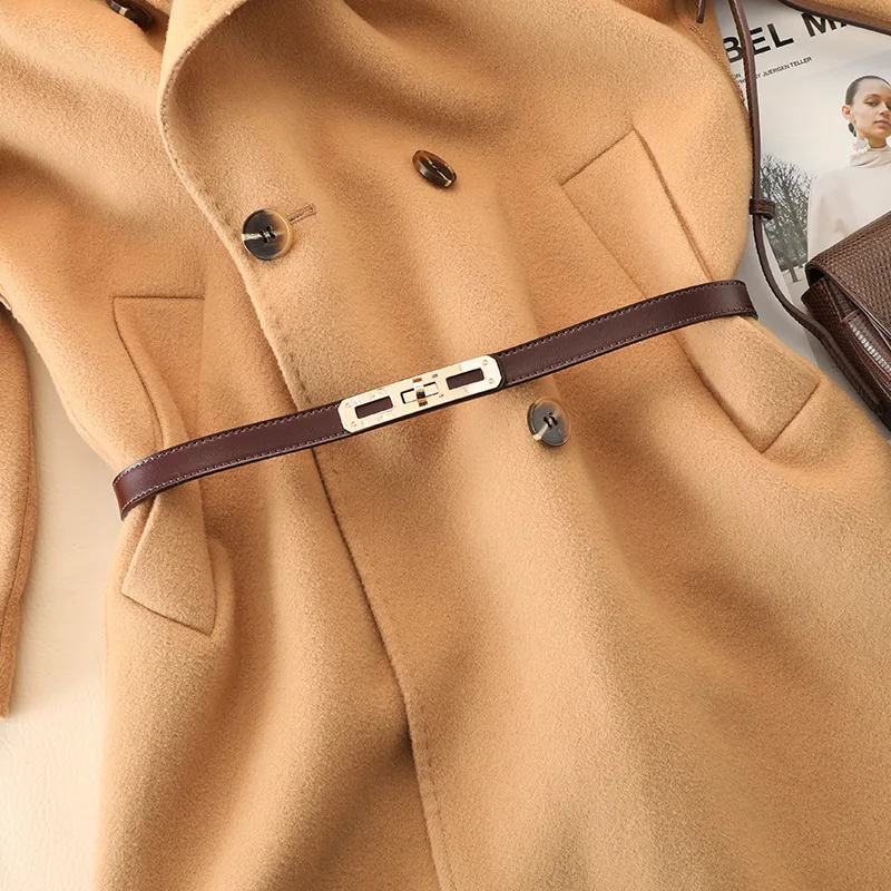  Wholesale New Trendy Korean Fashion Belt Woman Genuine Leather Thin Bbelt Ladies Decoration Matching Waist Slim