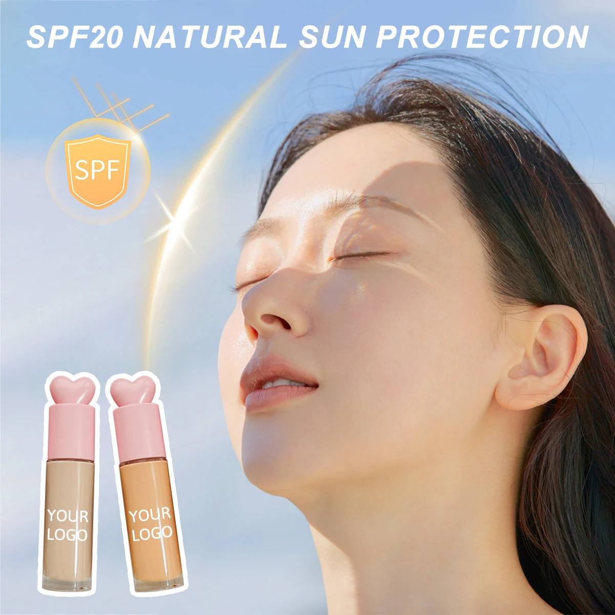 OEM Natural Feature Long Lasting Private Label Vegan Full Coverage Liquid Matte Cosmetics Waterproof Sunscreen Liquid Foundation