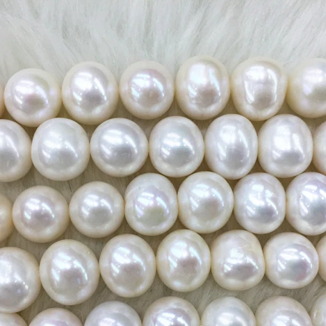
12-13mm Wholesale Fresh Water Pearls Near Round Pearl Real Natural Freshwater Cultured Loose Pearl Strand 