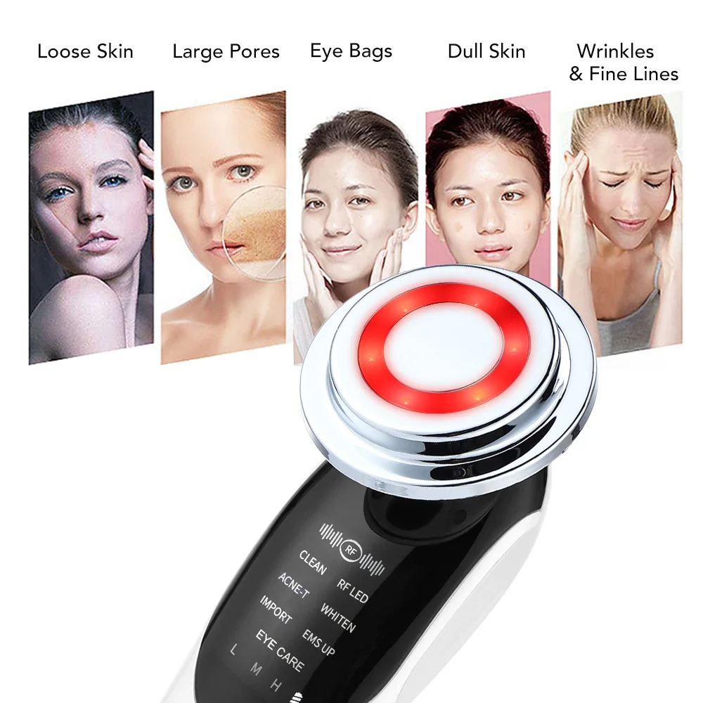 KKS beauti product facial lift massager skin rejuvenation 7 in 1rf ems face lift led red light therapy beauty device machine