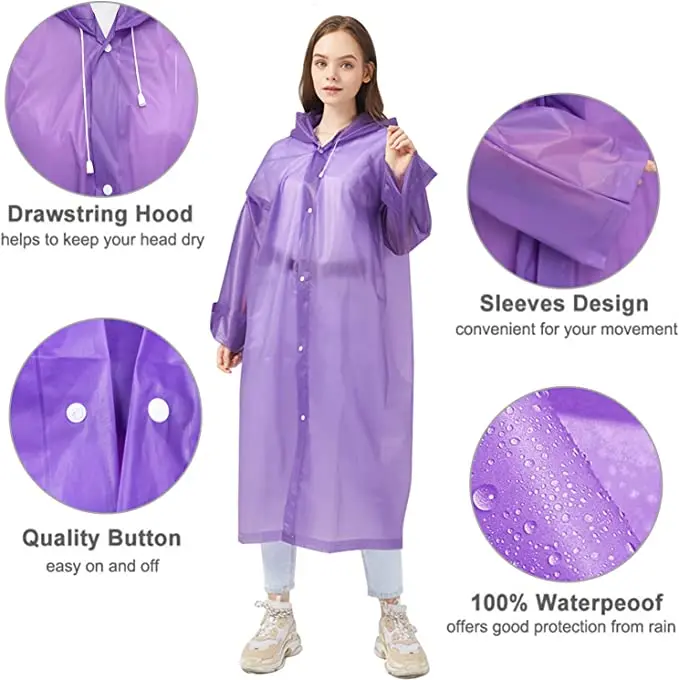 Rain Ponchos Rain Jackets Raincoats for Men Women Plastic Rain Gear Impermeable EVA Travel Poncho Motorcycle Raincoats RAINWEAR