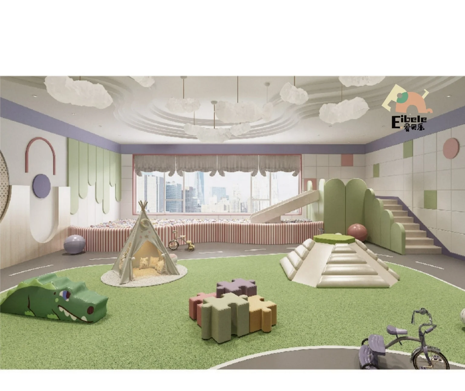 Customized Indoor Playground Small Child Kindergarten Daycare Play Areas Soft Play Indoor Playground With Slide