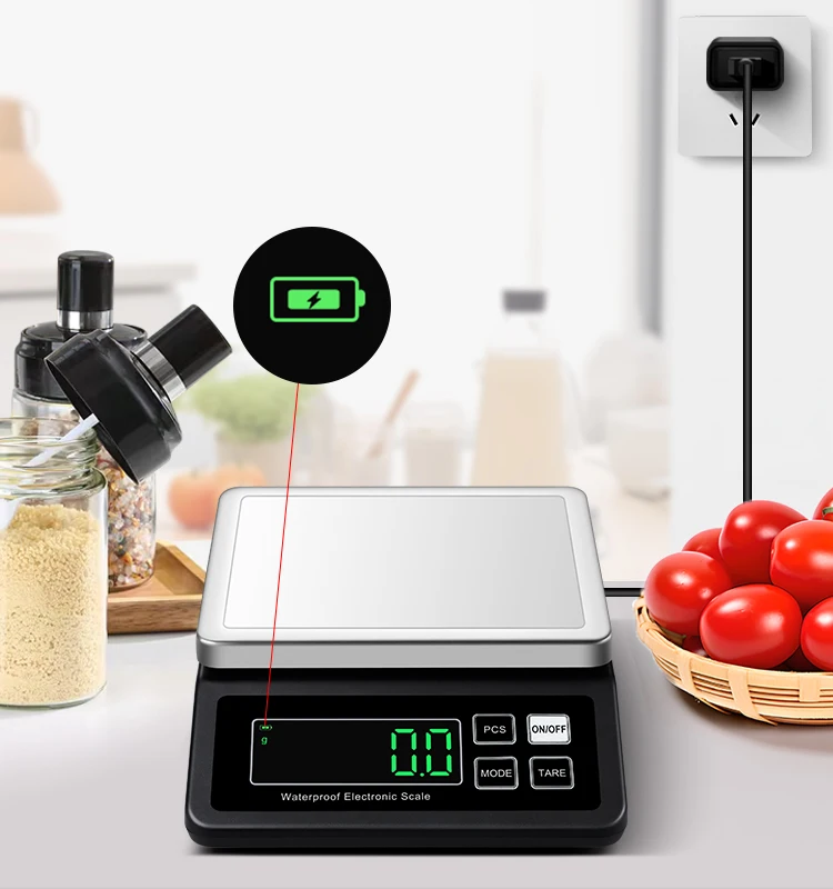 Digital Large 10Kg/15Kg*1G Baking Stainless Steel Multi-Function Electronic Waterproof Kitchen Weighing Scale